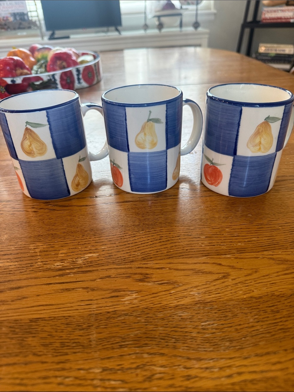Farberware hand painted “fruitful” mug set of 3